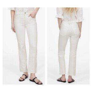 Madewell TALL Kick Out Crop Jeans Sz 26 TALL Jeans Pure White NWT Neutral